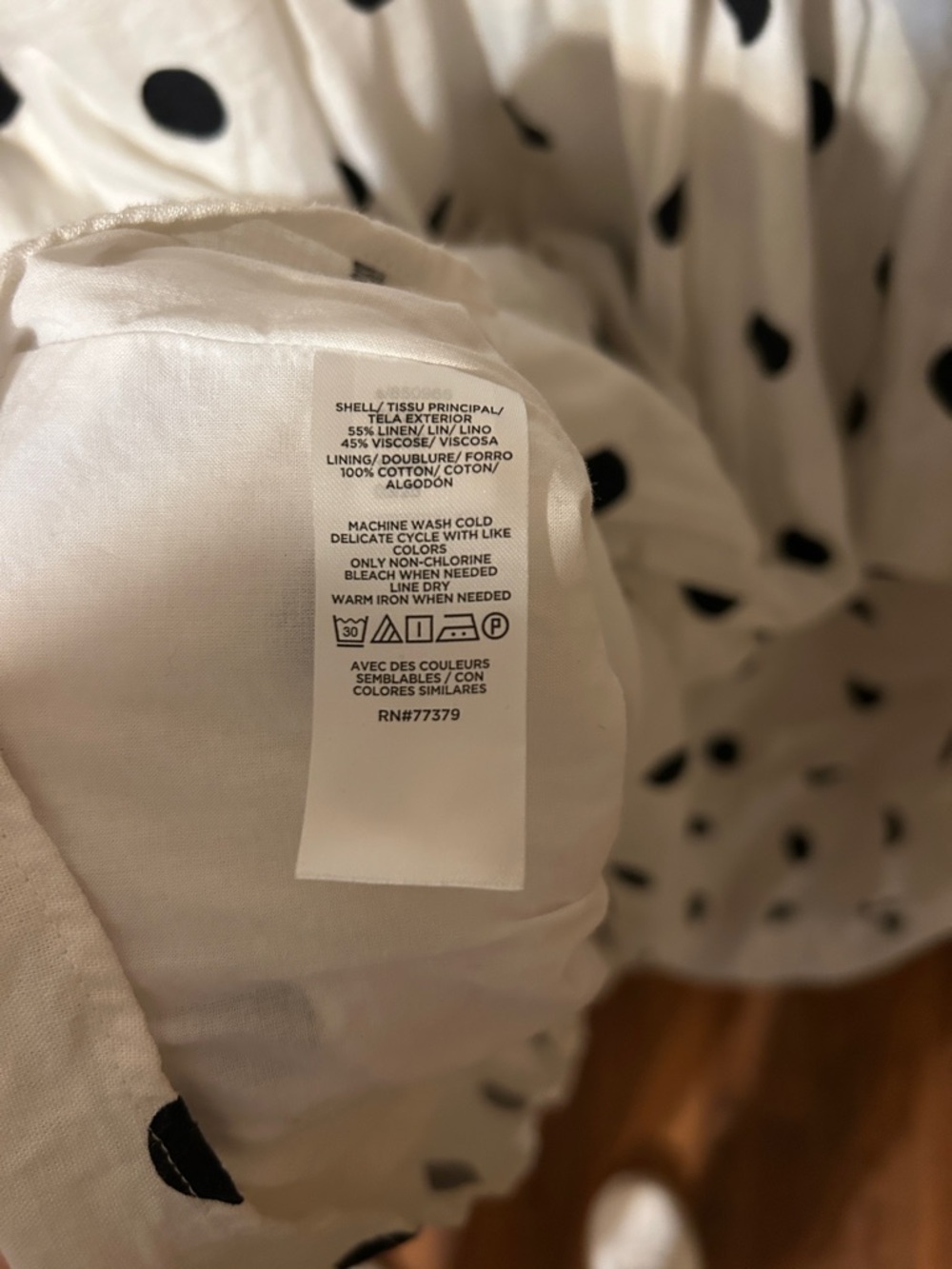 Ann Taylor White Linen Midi Dress with Black Polka Dots and Belt - Picture 5 of 5